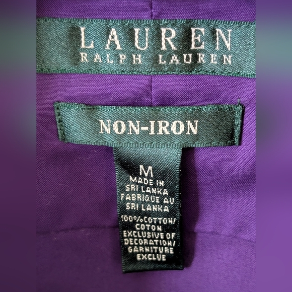 Women's Ralph Lauren Deep Purple Long Sleeve Dress Shirt - Picture 2 of 4